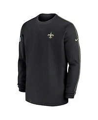 Nike Men's Black New Orleans Saints 2024 Sideline Coaches Long Sleeve Top