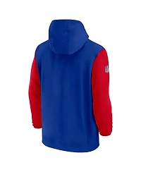 Nike Men's Royal/Red Buffalo Bills 2024/25 Sideline Pre-Game Player 1/2-Zip Hoodie Jacket