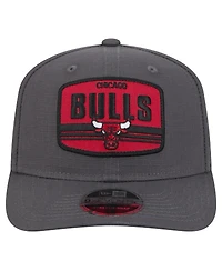 New Era Men's Graphite Chicago Bulls Team Elevated Patch 9SEVENTY Adjustable Hat