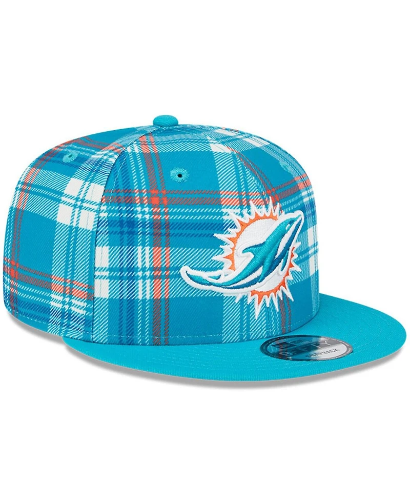 New Era Men's Aqua Miami Dolphins 2024 Sideline Statement 9FIFTY Snapback Hat