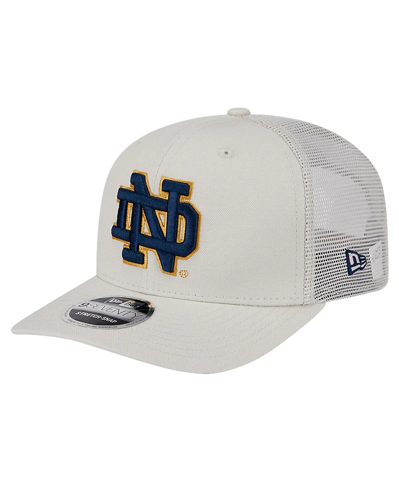 New Era Men's Stone Notre Dame Fighting Irish Canvas 9SEVENTY Stretch-Snap Hat