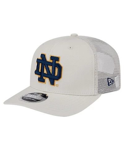 New Era Men's Stone Notre Dame Fighting Irish Canvas 9SEVENTY Stretch-Snap Hat