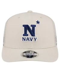 New Era Men's Natural Navy Midshipmen Canvas 9SEVENTY Stretch-Snap Hat