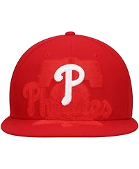 New Era Men's Red Philadelphia Phillies Shadow Logo 59FIFTY Fitted Hat