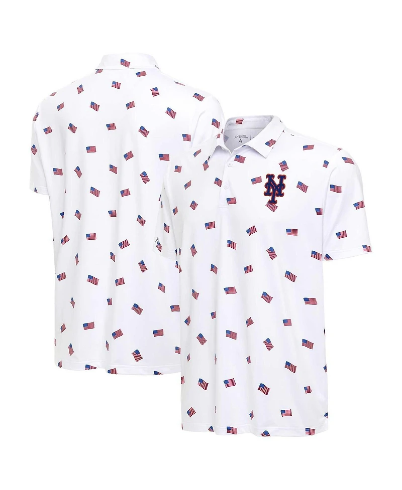 Antigua Men's White New York Mets Americana Polo