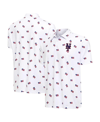 Antigua Men's White New York Mets Americana Polo