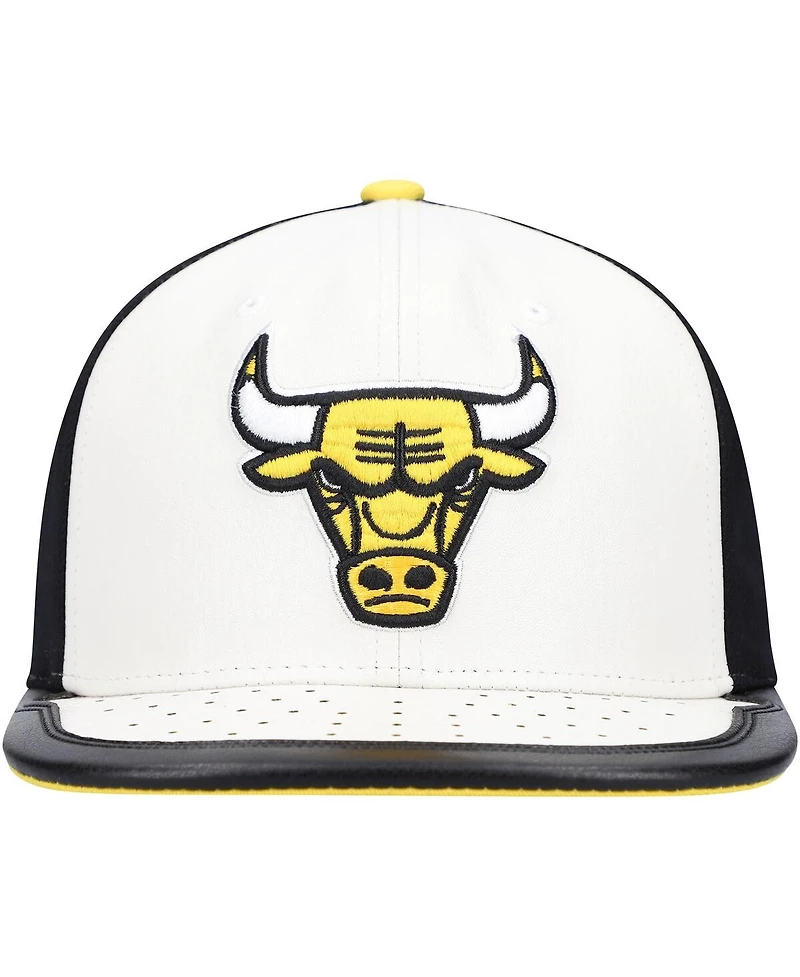 Mitchell & Ness Men's White/Yellow Chicago Bulls Day One Snapback Hat