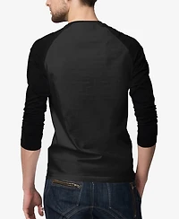 La Pop Art Men's Halloween Bat Raglan Baseball Word Art T-Shirt