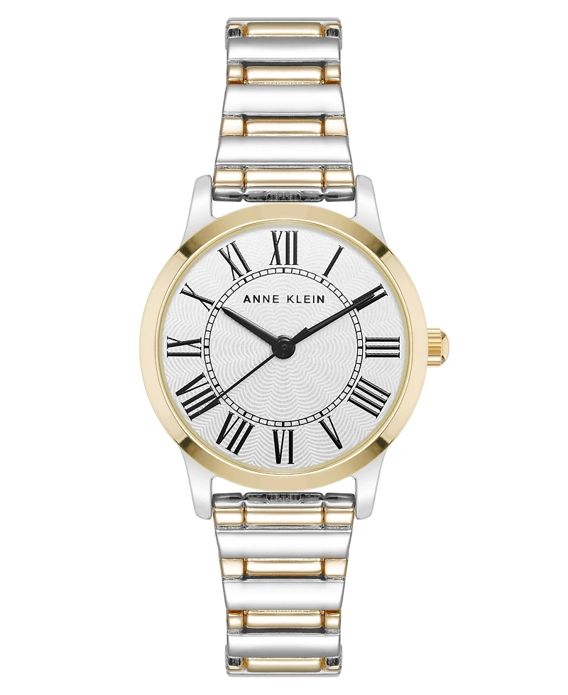Anne Klein Women's Quartz Signature Round Roman Numeral Two-Tone Alloy Metal Watch, 29mm