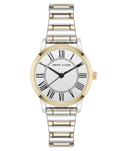 Anne Klein Women's Quartz Signature Round Roman Numeral Two-Tone Alloy Metal Watch, 29mm