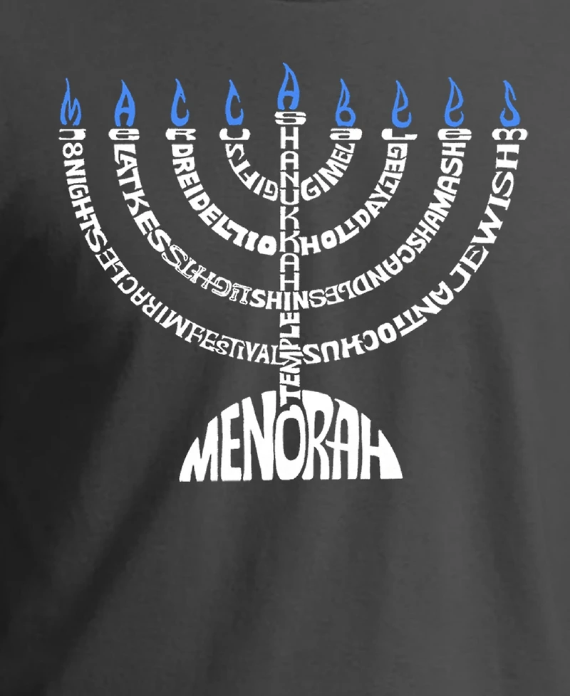 La Pop Art Men's Menorah Word T-Shirt