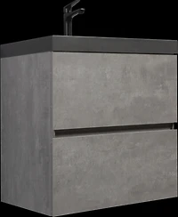 Streamdale Furniture Modern 30" Floating Vanity with Black Quartz Top, Grey