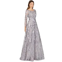 Lara Women's Long Sleeve Modest A-line Gown