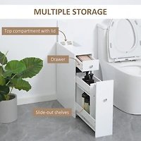 Wooden Narrow Modern Bathroom Furniture Cabinet, White