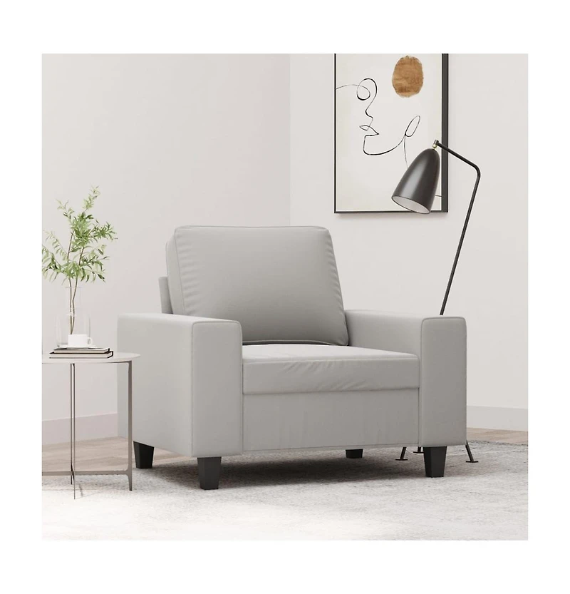 vidaXL Sofa Chair Light Gray 23.6" Microfiber Fabric