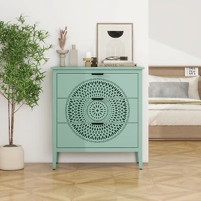 Streamdale Carved Wood Dresser with Storage