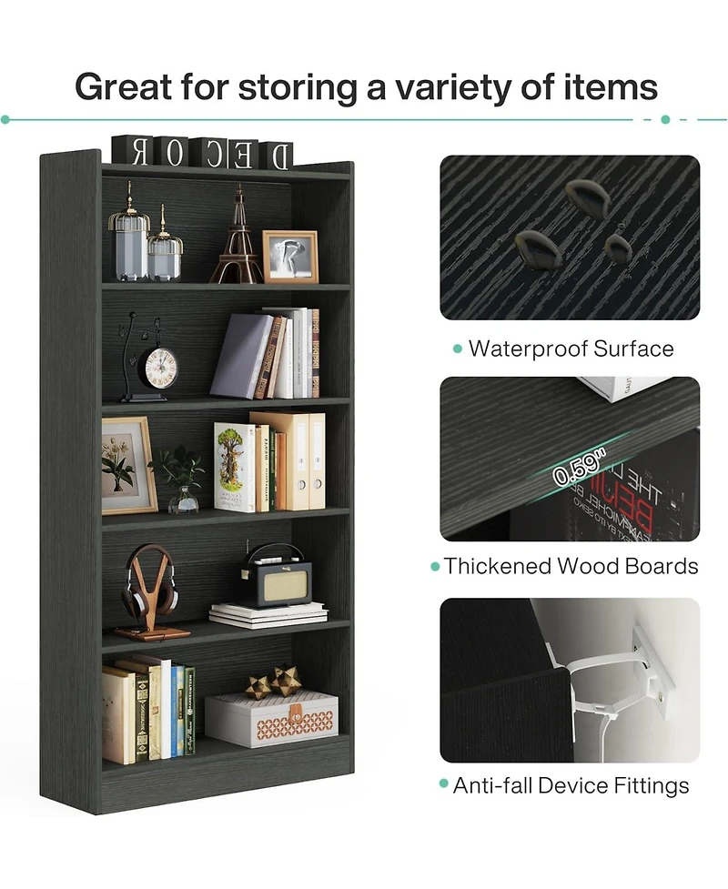 Tribesigns 78-inch Tall Bookcase, Modern 7-Tier White Library Bookshelf with Storage Shelves, Large Open Bookcases Wood Display Shelving Unit
