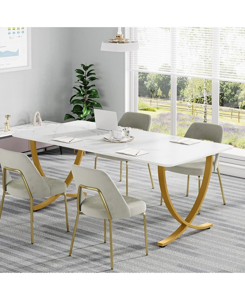 Tribesigns Executive Desk, 63” W x 31.5” D Large Office Desk, Modern Computer Desk Conference Table Meeting Room Table, Business Furnitu