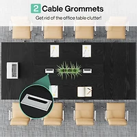 Tribesigns 94.5-Inch Conference Table for 10 People, Industrial 8 Ft Meeting Table with Two Grommets