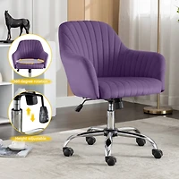 Streamdale Modern Velvet Accent Chair with Adjustable Height and Casters