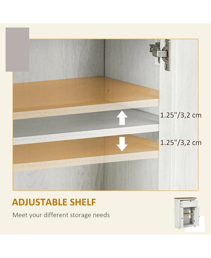 Simplie Fun Farmhouse Barn Door Accent Cabinet with Drawer & Shelf