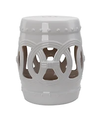 14" Ceramic Garden Stool: Knotted Ring Design