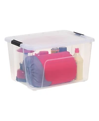 Iris Usa Iris Usa, 60 Quart Stack & Pull Plastic Storage Box with Buckles and Lid, Clear