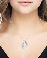 Marsala Diamond Teardrop Halo 18" Pendant Necklace (1/4 ct. t.w.) in Sterling Silver