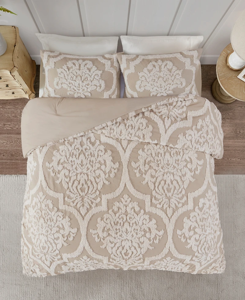 Madison Park Viola Damask 3-Pc. Comforter Set, Full/Queen