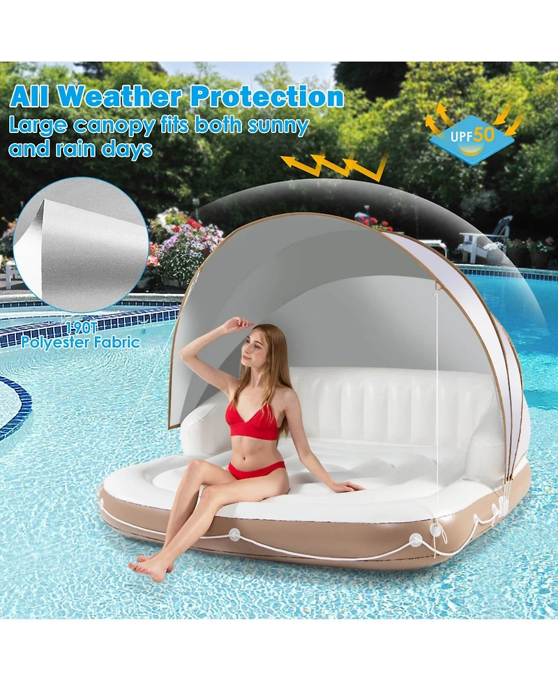Sugift Inflatable Pool Float Lounge Swimming Raft
