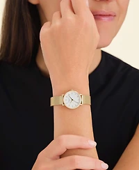 Rosefield Small Edit Women's Gold Tone Stainless Steel Mesh Bracelet Watch 26mm