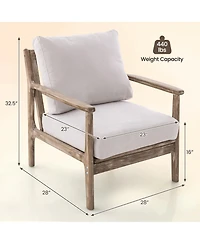 Skonyon Modern Accent Chair with Solid Rubber Wood Armrests