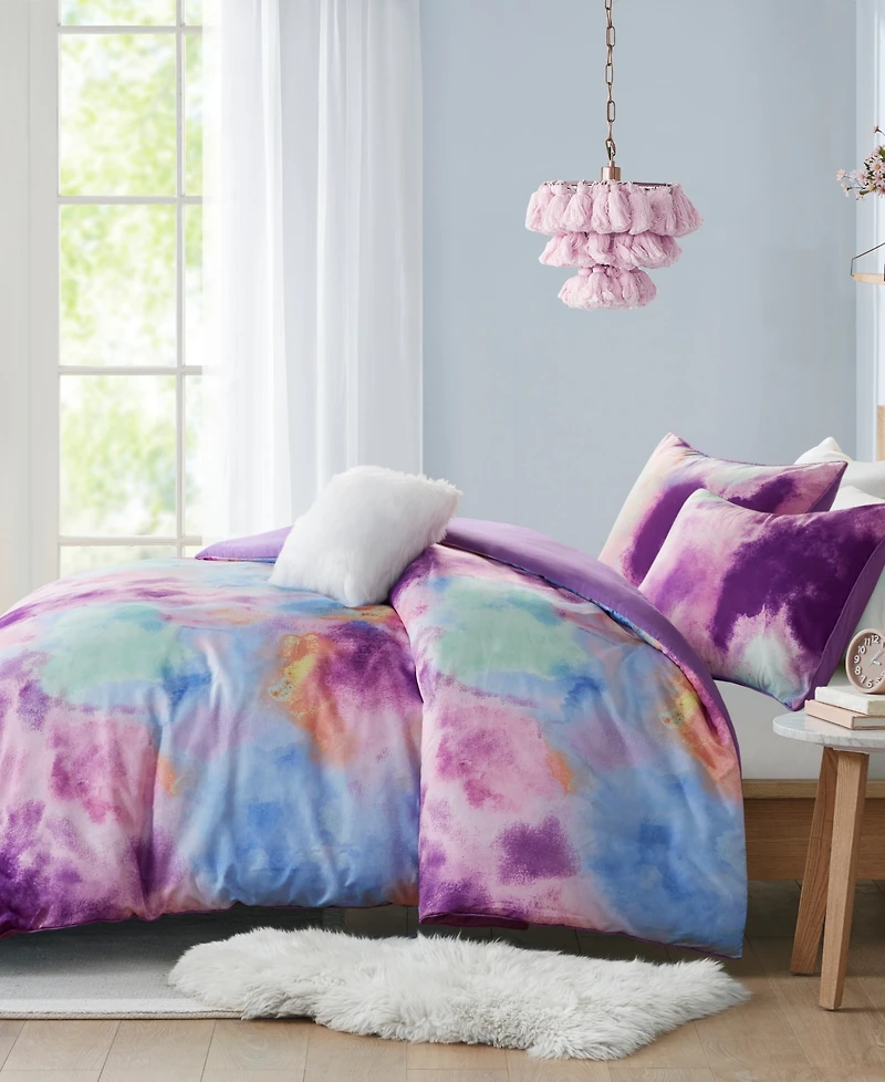 Intelligent Design Cassiopeia Watercolor Tie Dye 4-Pc. Duvet Cover Set, Full/Queen