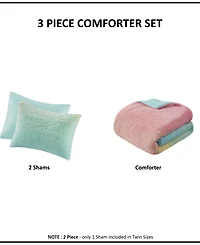 Intelligent Design Primrose Ombre Shaggy Faux Fur 3-Piece Comforter Set, Full/Queen