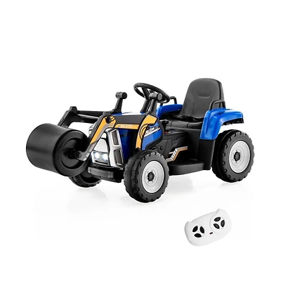 12V Kids Ride on Road Roller with 2.4G Remote Control-Pink