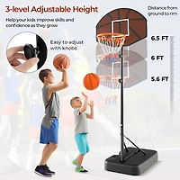 Basketball Hoop 5.6-6.5 Ft Height Adjustable for Kids with Shatterproof Backboard