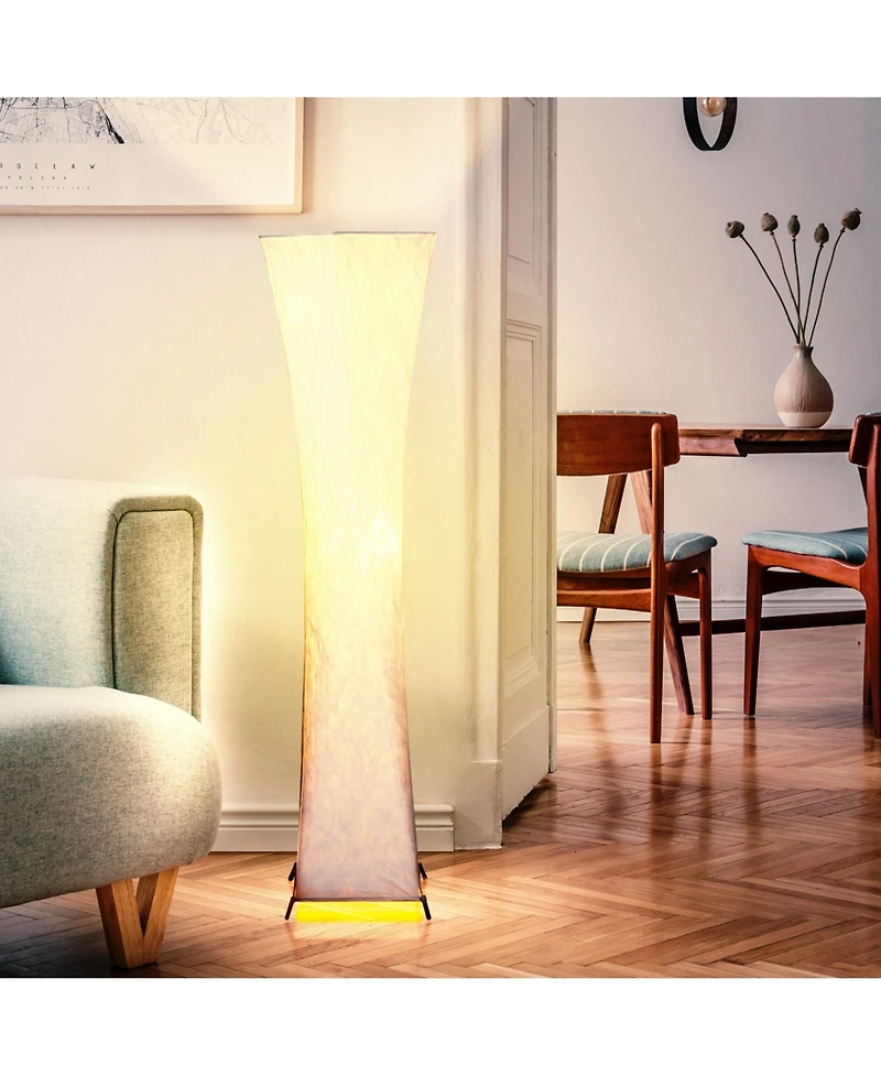 Harmony 54" Led Column Floor Lamp with Fabric Square Shade