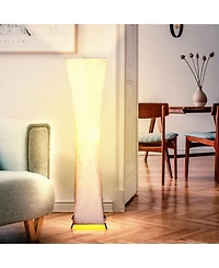 Harmony 54" Led Column Floor Lamp with Fabric Square Shade