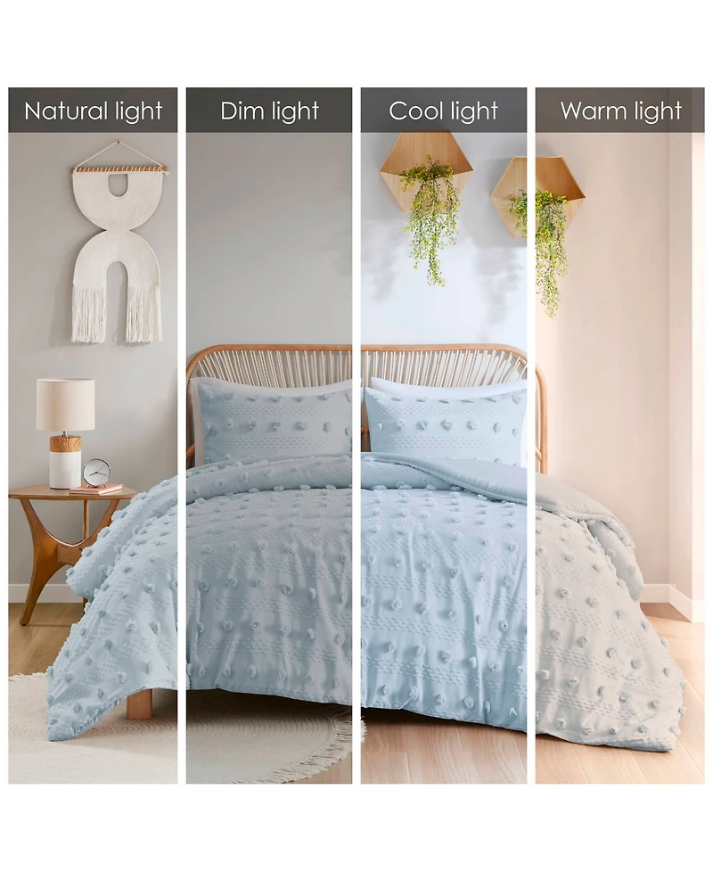 Intelligent Design Lucy Clip Jacquard 3-Piece Duvet Cover Set