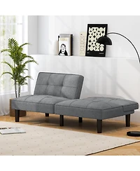 Sugift Convertible Folding Futon Sofa Bed with 6-Position Adjustable Backrest
