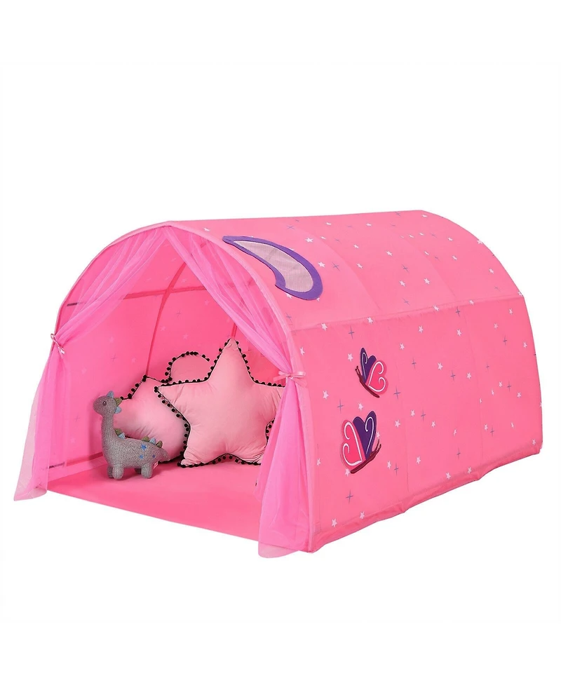 Kids Galaxy Starry Sky Dream Portable Play Tent with Double Net Curtain-Pink