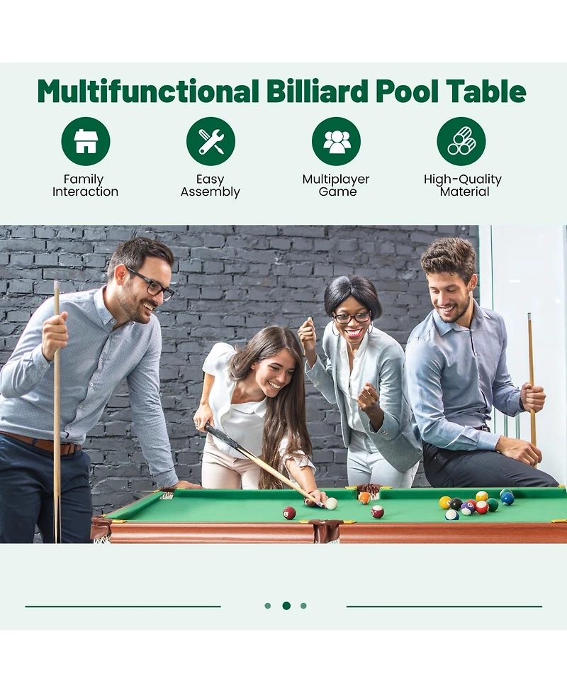 Skonyon Folding Portable Billiards Table Game Set with Adjustable Foot Levelers