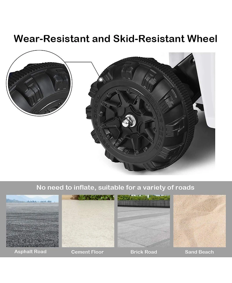 6V Battery Powered Kids Electric Ride on Atv-White