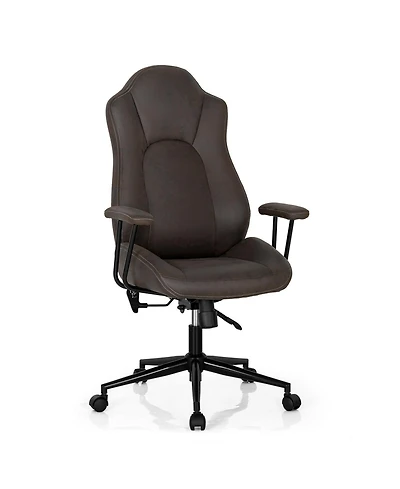 Vebreda High Adjustable Back Executive Office Chair with Armrest-Brown