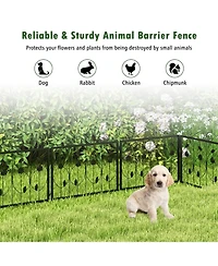 Sugift Decorative Garden Fence with 8 Panels Animal Barrier