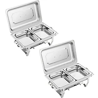 2 Pack 8QT Chafing Dish Buffet Set with Water Pan Stainless Steel Food Warmers for Parties Buffet
