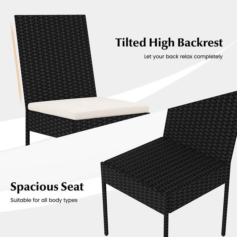 Costway Pe Wicker Patio Chairs Outdoor Dining