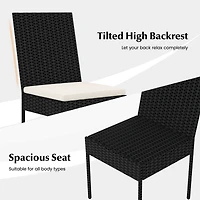 Costway Pe Wicker Patio Chairs Outdoor Dining