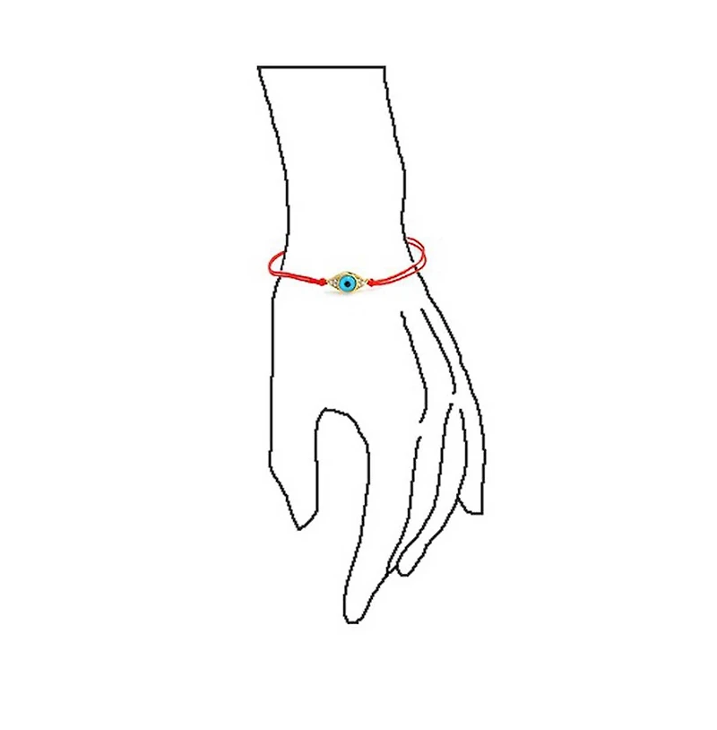 Bling Jewelry Minimalist Delicate Turkish Blue Evil Eye Red String Bracelet Cz Accent Gold Plated Sterling Silver