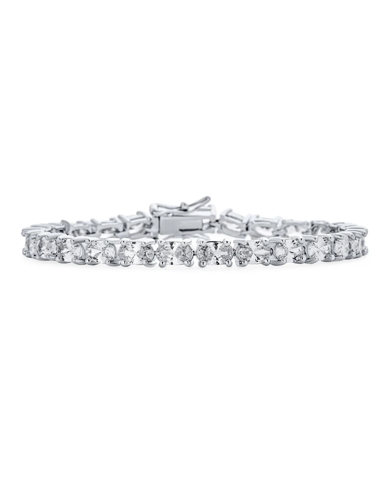 Bling Jewelry 15CTW Cz Oval Solitaire Tennis Bracelet Silver Plated 7, 7.5 Inch
